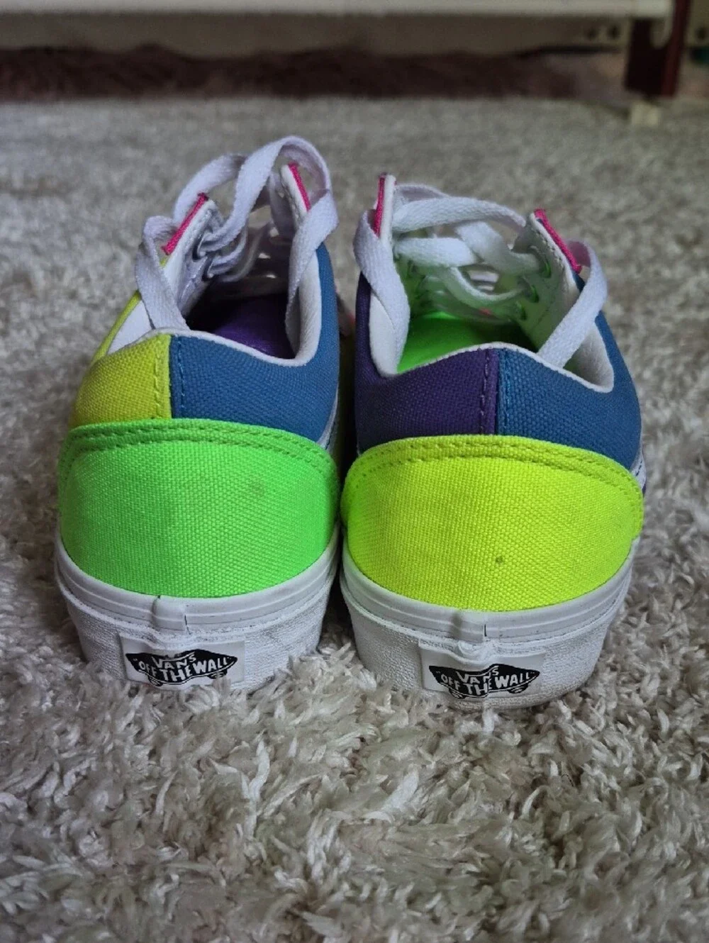 Vans Kids Low-Top Sneakers - Hot Pink, Neon Green & Royal Blue